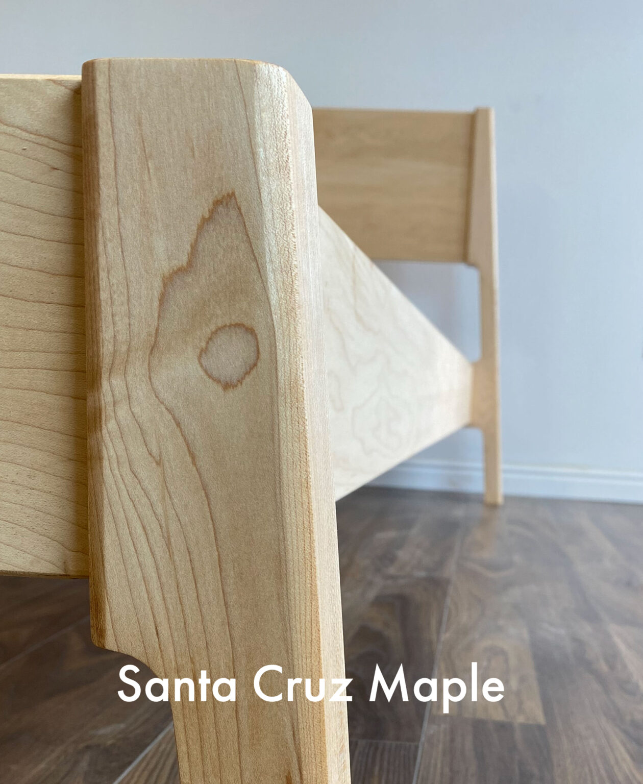 Untreated Solid Wood Bed Frame - Modern With Angled Legs