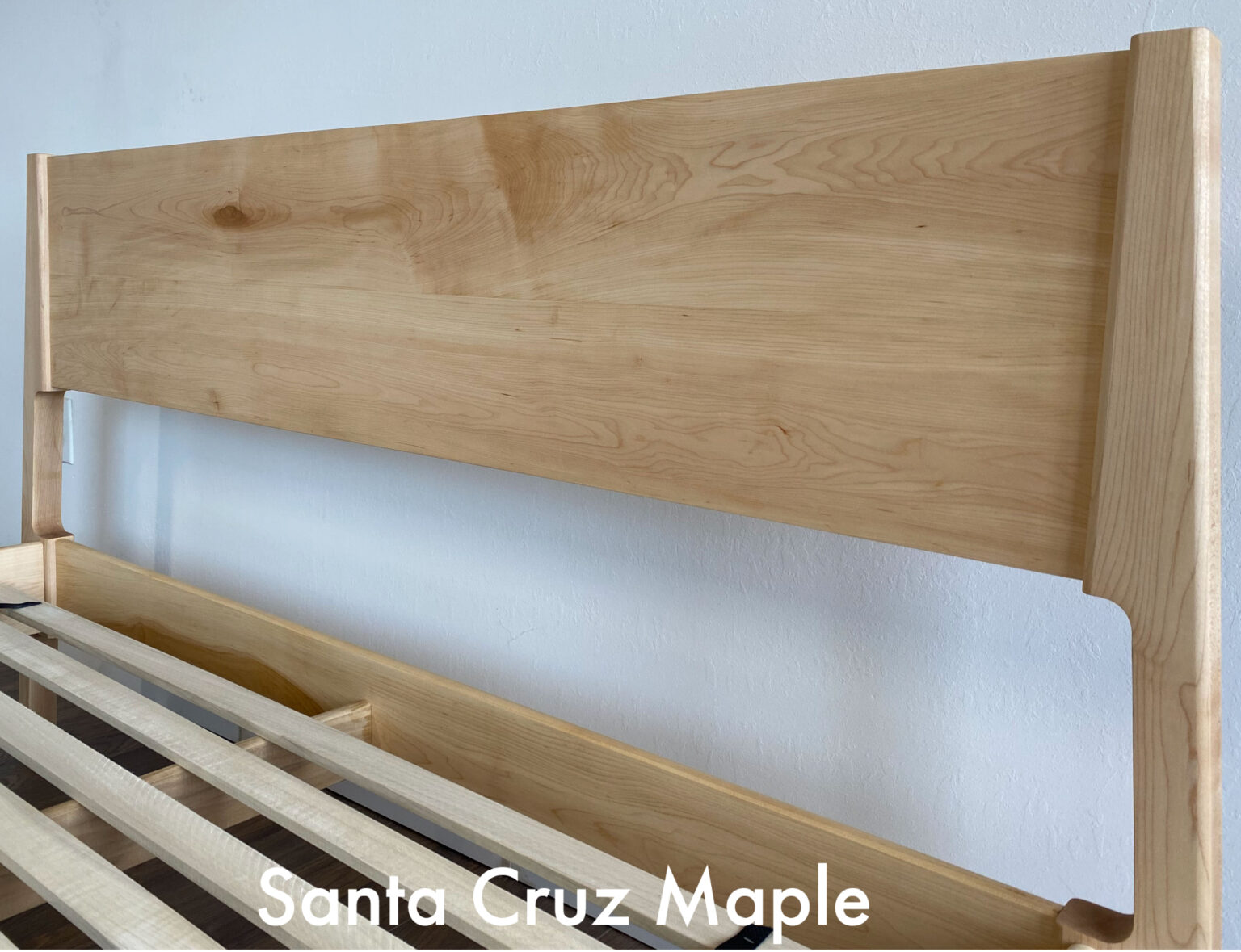 Untreated Solid Wood Bed Frame - Modern With Angled Legs