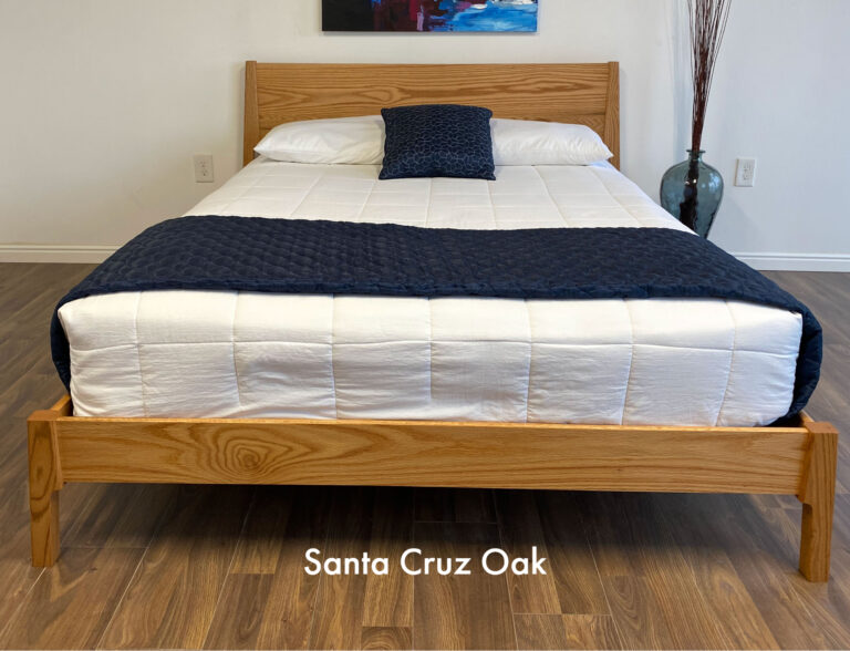 Untreated Solid Wood Bed Frame - Modern With Angled Legs