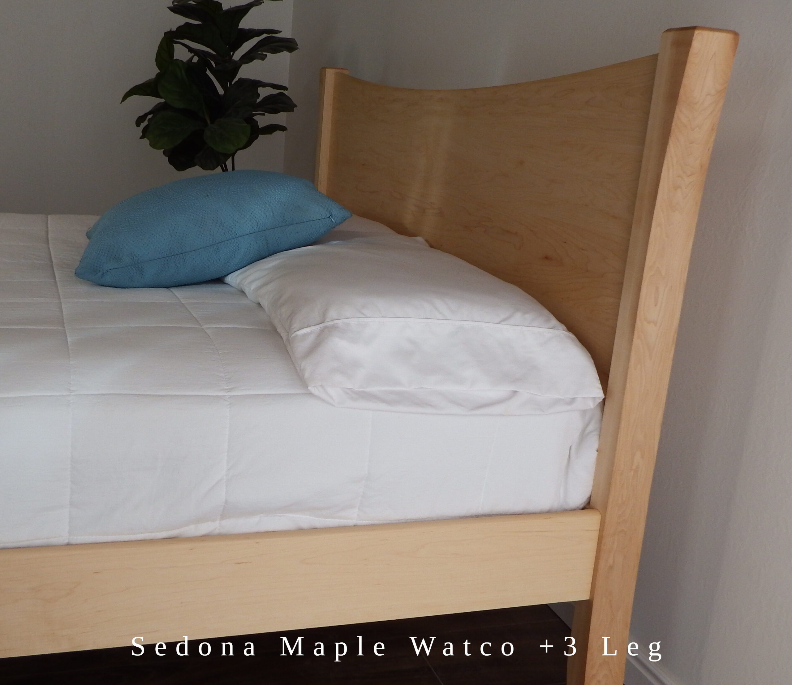 Untreated Solid Wood Bed Frame - Modern With Curves